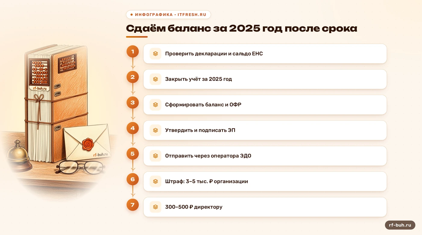 Схема из пяти шагов: как сдать баланс за 2025 год в ГИР БО после срока